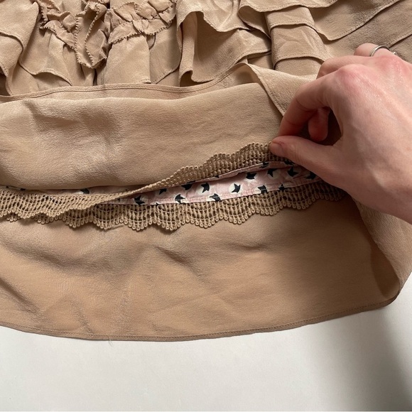 NWT ANTHRO LEIFSDOTTIR layered silk mini skirt - Picture 6 of 7